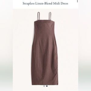 Abercrombie & Fitch Strapless Linen-Blend Midi Dress